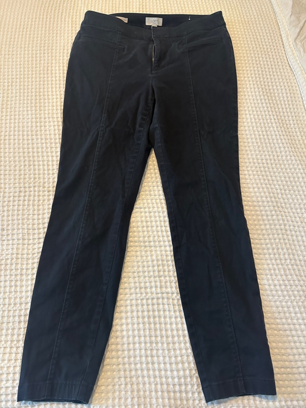 LOFT Black Straight-Leg with Center Seam